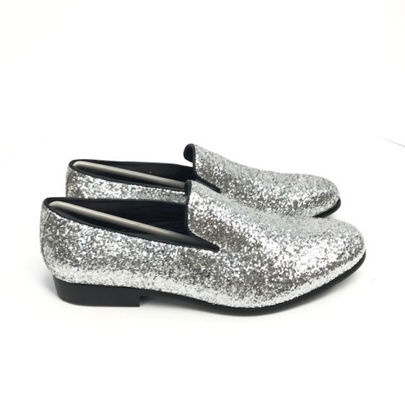 Amali Men\'s Silver Metallic Glitter Sparkle Loafer main image 4
